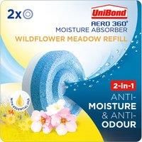 UniBond AERO 360° Moisture Absorber Wildflower Meadow Refill Tab, Aromatherapy, Ultra-Absorbent and Odour-Neutralising, for AERO 360° Dehumidifier, Condensation Absorbers, Twin Pack (2 x 450g)