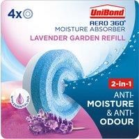 UniBond AERO 360° Moisture Absorber Lavender Garden Refill Tab, aromatherapy, ultra-absorbent and odour-neutralising, for AERO 360° Dehumidifier, Condensation Absorbers, 4-Pack (4 x 450g), 2779194