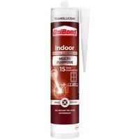 UniBond Multi Purpose Indoor Sealant, For Waterproof Sealing and Bonding, Multi-Purpose Sealant for Interior Use, Mould-Resistant, for Various Materials*, Translucent, 1 x 274g Cartridge
