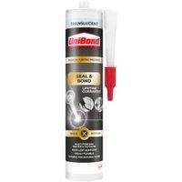 Unibond Seal and Bond Translucent Sealant, Multi - Purpose Sealant and Adhesive Cartridge, Ideal for indoor and outdoor use. 1 x 291g