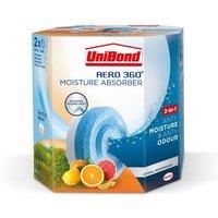 UniBond AERO 360° Moisture Absorber Citrus Refill Tab, Aromatherapy, Ultra-Absorbent and Odour-Neutralising, for AERO 360° Dehumidifier, Condensation Absorbers, Twin Pack (2 x 450g)