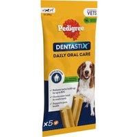 Pedigree Dentastix - Daily Dental Care Chews, Medium Dog Treats from 10 - 25 kg, 1 Bag (5 Sticks)