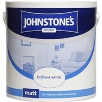 Johnstone/'s - Wall & Ceiling Paint - Pure Brilliant White - Matt Finish - Emulsion Paint - Fantastic Coverage - Easy to Apply - Dry in 1-2 Hours - 12m2 Coverage per Litre - 2.5L