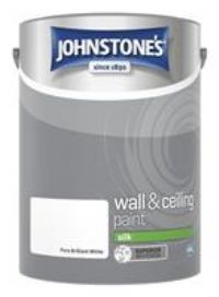 Johnstone's 306570 Wall and Ceiling Vinyl Silk Brilliant White, 5 Litre