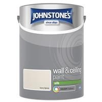 Johnstone/'s - Wall & Ceiling Paint - Ivory Spray - Silk Finish - Emulsion Paint - Fantastic Coverage - Easy to Apply - Dry in 1-2 Hours - 12m2 Coverage per Litre - 5L