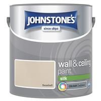 Johnstone/'s - Wall & Ceiling Paint - Seashell - Silk Finish - Emulsion Paint - Fantastic Coverage - Easy to Apply - Dry in 1-2 Hours - 12m2 Coverage per Litre - 2.5L