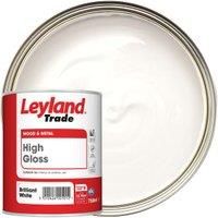 Leyland Trade Pure brilliant white Gloss Metal & wood paint 0.75L