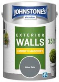 Johnstone’s – Exterior Smooth Masonry Paint – Moher Slate – Up to 15 Years Protection – Weather & Dirt Resistant – 60m² Coverage Per Tin - Dry in 1-2 Hours – 5 L