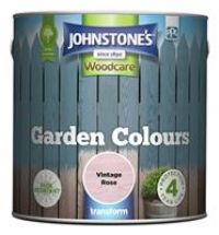 Johnstone’s - Garden Colours - Vintage Rose - Exterior Wood Paint - Fade Resistant - Suitable for Garden Furniture Outdoors - Fence Paint - Dry in 2 hours - 12m2 Coverage per Litre - 2.5L