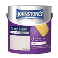 Johnstone/'s - Washable Paint - China Clay - Matt Finish - Emulsion Paint - Highly Durable - Stain Resistant - Non Toxic & Low Odour - 12m2 Coverage per Litre - 2.5L
