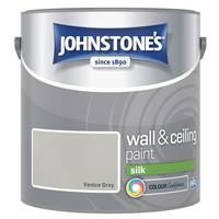 Johnstone/'s - Wall & Ceiling Paint - Venice Grey - Silk Finish - Emulsion Paint - Fantastic Coverage - Easy to Apply - Dry in 1-2 Hours - 12m2 Coverage per Litre - 2.5L