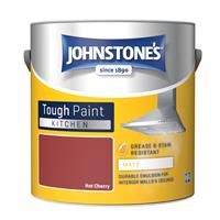 Johnstone/'s - Kitchen Paint - Hot Cherry - Matt Finish - Grease & Stain Resistant - Suitable for Kitchen Walls & Ceilings - Highly Durable - Low Odour - 12m2 Coverage per Litre - 2.5L