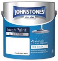 Johnstone's - Bathroom Paint - Mid Sheen - Moisture Resisting - Low Odour - Pure Brilliant White - 2.5 L