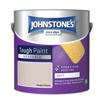 Johnstone/'s - Washable Paint - Chapel Stone - Matt Finish - Emulsion Paint - Highly Durable - Stain Resistant - Non Toxic & Low Odour - 12m2 Coverage per Litre - 2.5L (Packaging may vary)