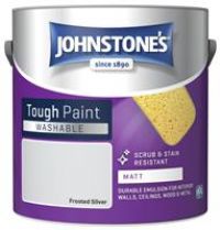 Johnstone's - Washable Paint - Matt - Stain Resistant - Highly Durable - Low Odour - Frosted Silver - 2.5 L