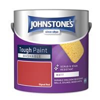 Johnstone/'s - Washable Paint - Signal Red - Matt Finish - Emulsion Paint - Highly Durable - Stain Resistant - Non Toxic & Low Odour - 12m2 Coverage per Litre - 2.5L