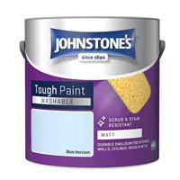 Johnstone/'s - Washable Paint - Blue Horizon - Matt Finish - Emulsion Paint - 12m2 Coverage per Litre - 2.5L & Coral 10501 Paint Kit with Headlock and Mini Roller Frame and Hybrid Brush, Set of 12 Pcs