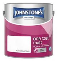 Johnstone's - One Coat Paint - Matt - Fast Drying - Superior Coverage - Low Odour - Pure Brilliant White - 2.5 Litre