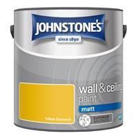 Johnstone/'s - Wall & Ceiling Paint - Yellow Diamond - Matt Finish - Emulsion Paint - Fantastic Coverage - Easy to Apply - Dry in 1-2 Hours - 12m2 Coverage per Litre - 2.5L