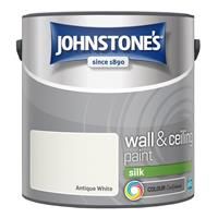 Johnstone/'s - Wall & Ceiling Paint - Antique White - Silk Finish - Emulsion Paint - Fantastic Coverage - Easy to Apply - Dry in 1-2 Hours - 12m2 Coverage per Litre - 2.5L