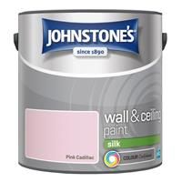 Johnstone/'s - Wall & Ceiling Paint - Pink Cadillac - Silk Finish - Emulsion Paint - Fantastic Coverage - Easy to Apply - Dry in 1-2 Hours - 12m2 Coverage per Litre - 2.5L