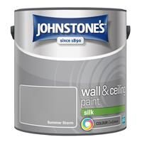 Johnstone/'s - Wall & Ceiling Paint - Summer Storm - Silk Finish - Emulsion Paint - Fantastic Coverage - Easy to Apply - Dry in 1-2 Hours - 12m2 Coverage per Litre - 2.5L