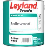 Leyland Trade Satinwood Paint 2.5L Brilliant in White