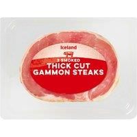 Iceland 2 Smoked Thick Cut Gammon Steaks 400g