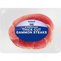 Iceland 2 Unsmoked Thick Cut Gammon Steaks 400g