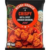 Iceland Ready Cooked 4 Crispy Hot & Spicy Chicken Skewers 400g