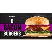 Iceland 8 'Bacon' Burgers 454g