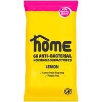 HOME 66pk Anti-Bacterial Household Surface Wipes Lemon