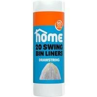 HOME 20pk Swing Drawstring Bin Liners 50L