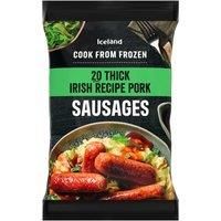 Iceland 20 (approx.) Thick Irish Recipe Pork Sausages 1kg