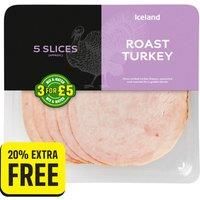 Iceland 5 Slices (Approx.) Roast Turkey 80g + 20% Extra Free