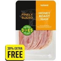 Iceland Finely Sliced Honey Roast Ham 120g (20% Extra Free)