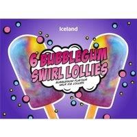Iceland 6 Bubblegum Swirl Lollies 306g (6x51g)
