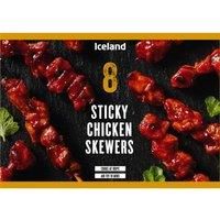 Iceland 8 Sticky Chicken Skewers 144g