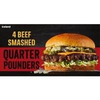 Iceland 4 Beef Smashed Quarter Pounders 454g
