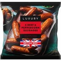 Iceland Luxury 8 Beef and Peppercorn Sausages 480g