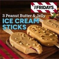 TGI Fridays 3 Peanut Butter & Jelly Ice Cream Sticks 189g