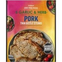 Iceland 5 (Approx.) Garlic & Herb Pork Thin Sizzle Steaks 450g