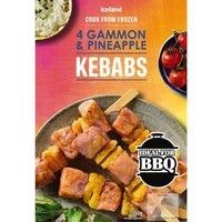 Iceland 4 Gammon & Pineapple Kebabs 350g