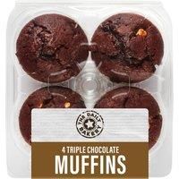 The Daily Bakery 4 Triple Chocolate Muffins