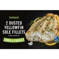 Iceland 2 Dusted Yellowfin Sole Fillets Lemon and Parsley 250g