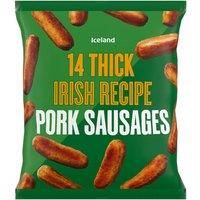 Iceland 14 (approx.) Thick Irish Recipe Pork Sausages 700g