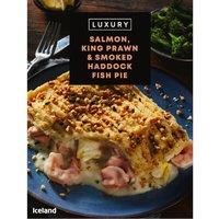 Iceland Luxury Salmon, King Prawn and Smoked Haddock Fish Pie 460g