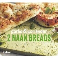 Iceland 2 Garlic and Coriander Naan Breads 220g