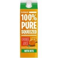 Iceland 100% Pure Squeezed Orange Juice With Bits Never from Concentrate 1l