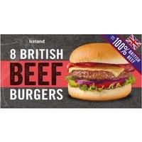 Iceland 8 British Beef Burgers 454g